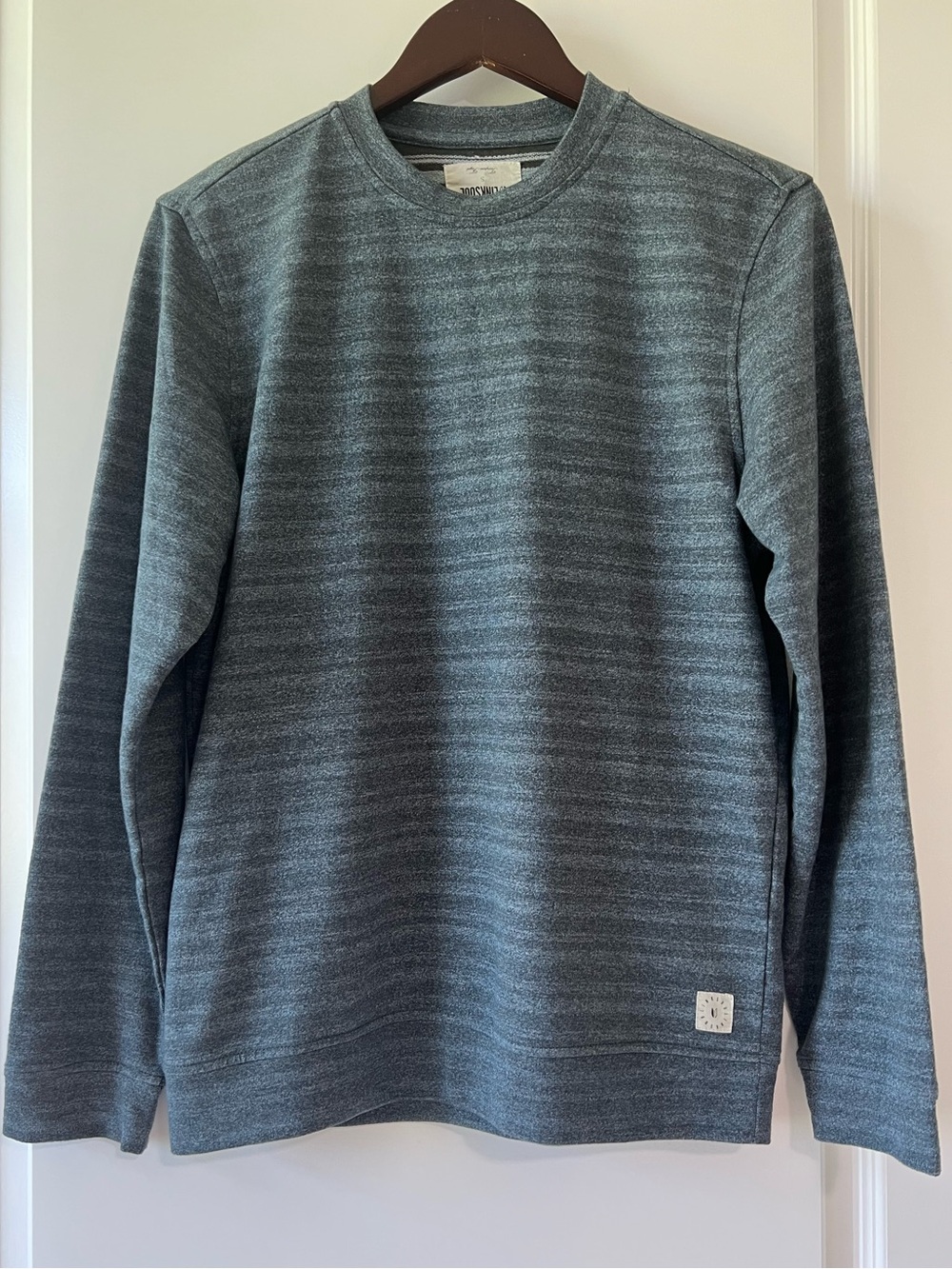 Linksoul Reverse Stripe Crewneck Golf Pullover Heather Gray Blue Sweatshirt S